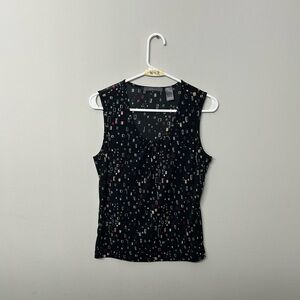 Women’s Liz Claiborne Sleeveless Patterned Blouse Size Medium Like New